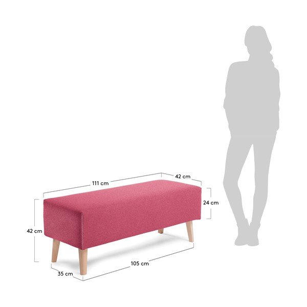 Lydia borvörös ülőpad - Kave Home-image-4