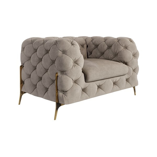 Szürkésbézs bársony fotel Chelsea Bis – Ropez