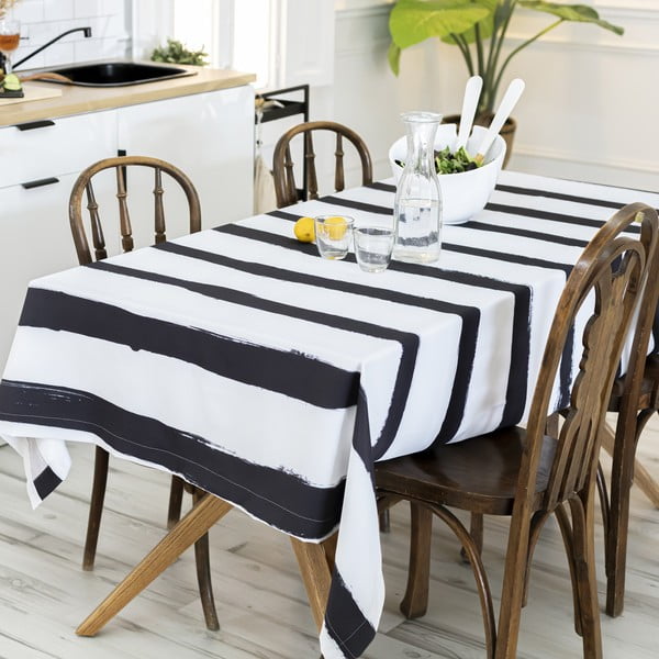 Asztalterítő 145x250 cm Stripes – Blanc