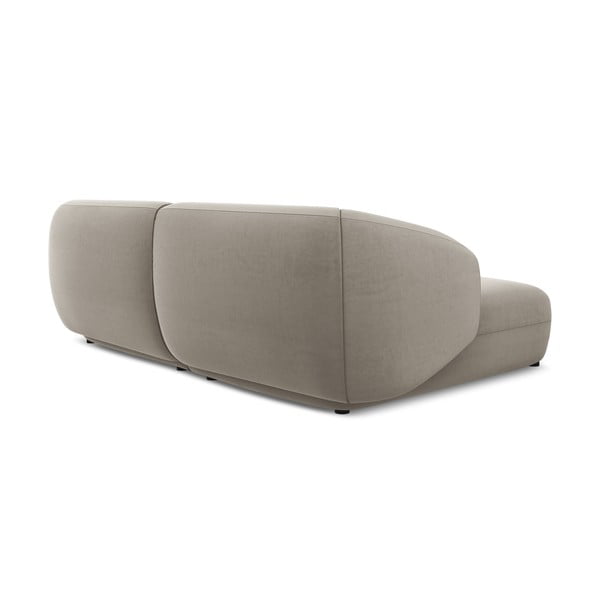 Bézs bársony sarokkanapé (bal oldali) Moana – Makamii-image-4