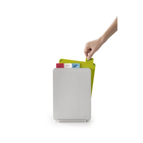 Index 4 db-os vágódeszka készlet világosszürke tartóval, 20 x 30 cm - Joseph Joseph-image-1