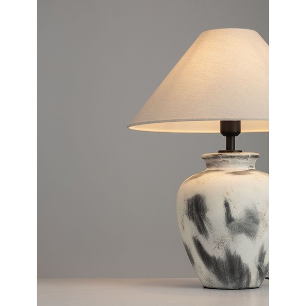 Fehér-szürke kerámia asztali lámpa textil búrával (magasság 55 cm) Lupe – Nova Luce-image-4