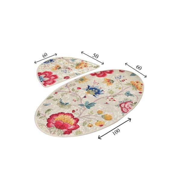 Világosbarna fürdőszobai kilépő szett 2 db-os 60x100 cm Arya – Foutastic-image-3