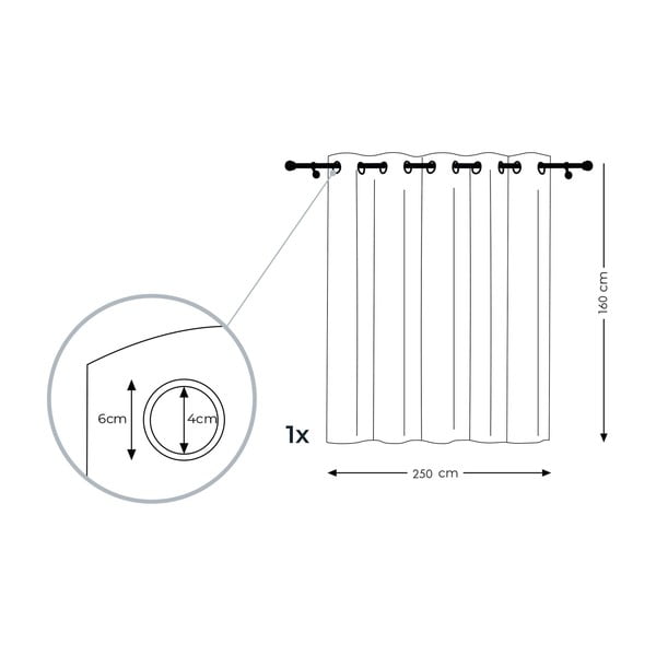 Voile Eyelets bézs függöny, 160 x 250 cm - AmeliaHome-image-3