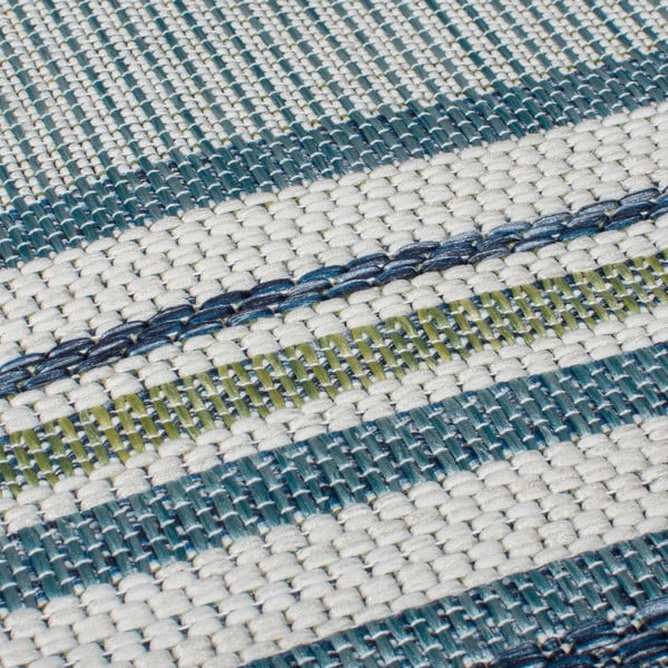 Kékeszöld kültéri-beltéri szőnyeg 120x170 cm Roma Stripe – Flair Rugs-image-3