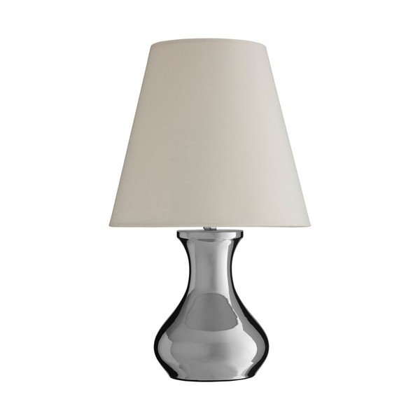 Krémszínű-ezüstszínű fém asztali lámpa textil búrával (magasság 36 cm) Nell – Premier Housewares