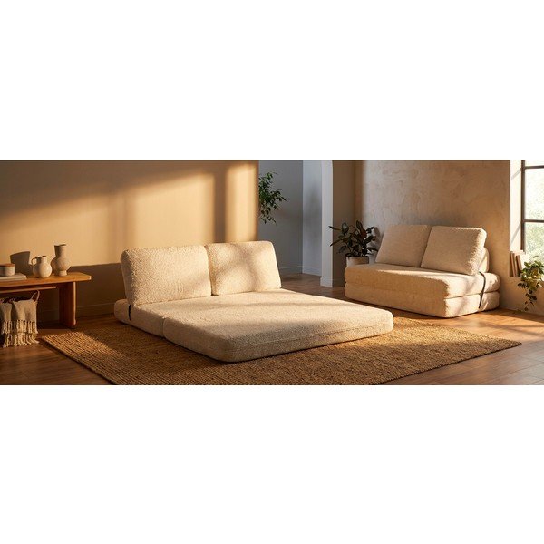 Fehér buklé kinyitható kanapé 150 cm Faster – Mauro Ferretti-image-1