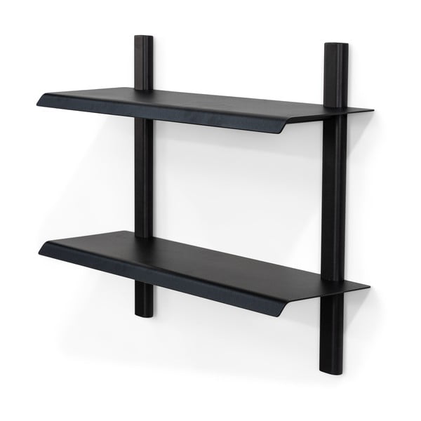 Fekete többszintes fém fali polc 60 cm Hola – Spinder Design-image-2