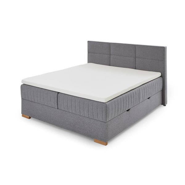 Szürke ágyneműtartós boxspring ágy 160x200 cm Tambo – Meise Möbel