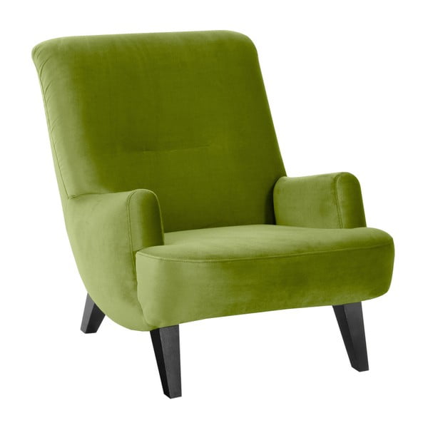 Brandford Suede zöld fotel fekete lábakkal - Max Winzer