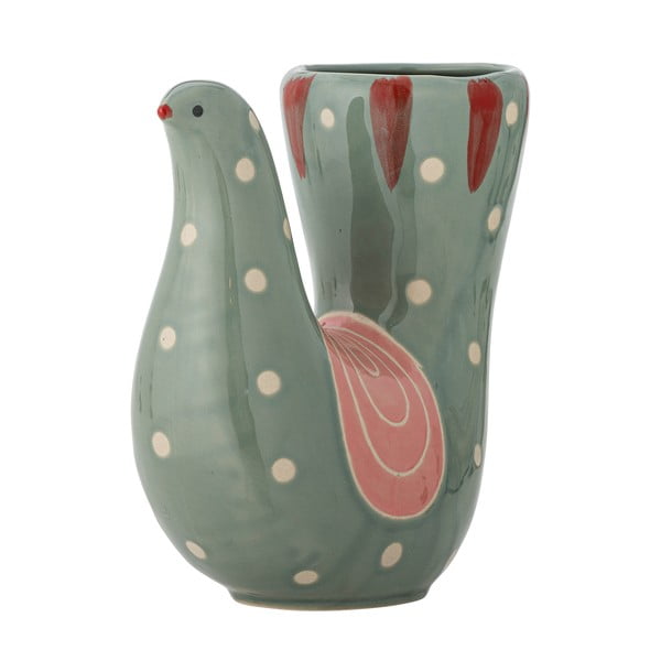 Zöld agyagkerámia kézzel festett váza (magasság 19 cm) Trudy – Bloomingville-image-2