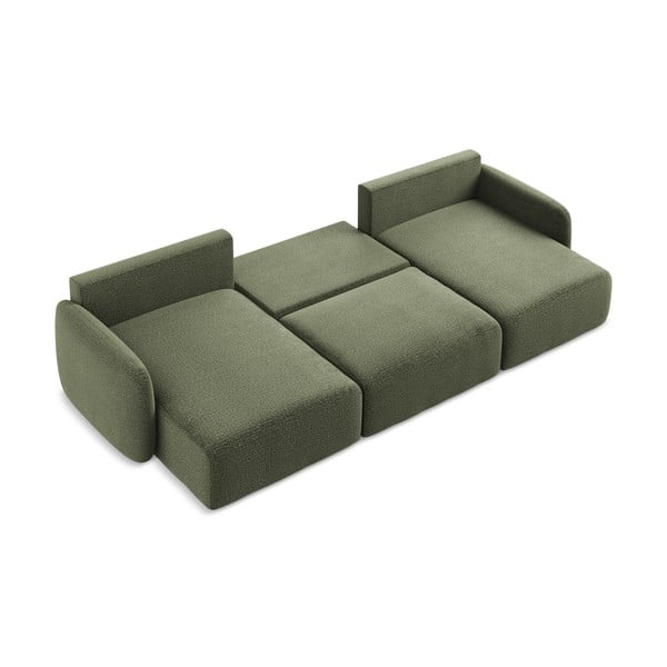 Zöld kinyitható-tárolóhelyes sarokkanapé Kalena – Makamii-image-4