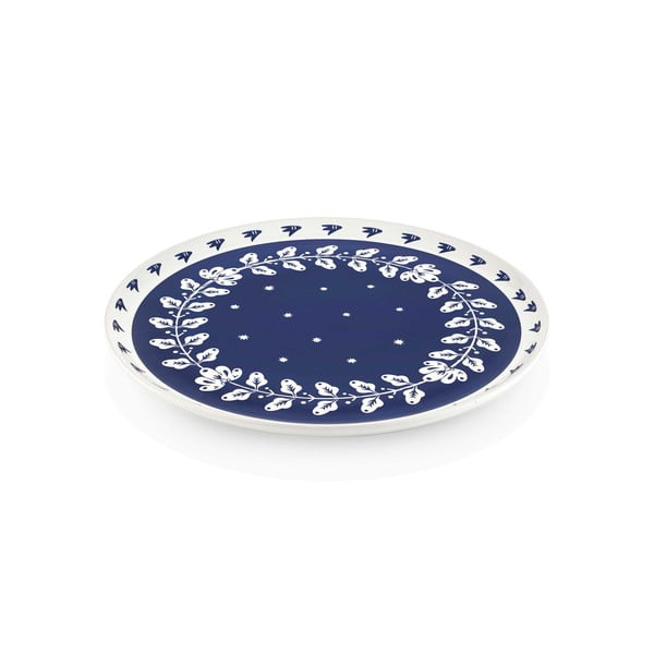 Bloom kék-fehér porcelán szervírozó tányér, ⌀ 30 cm - Mia