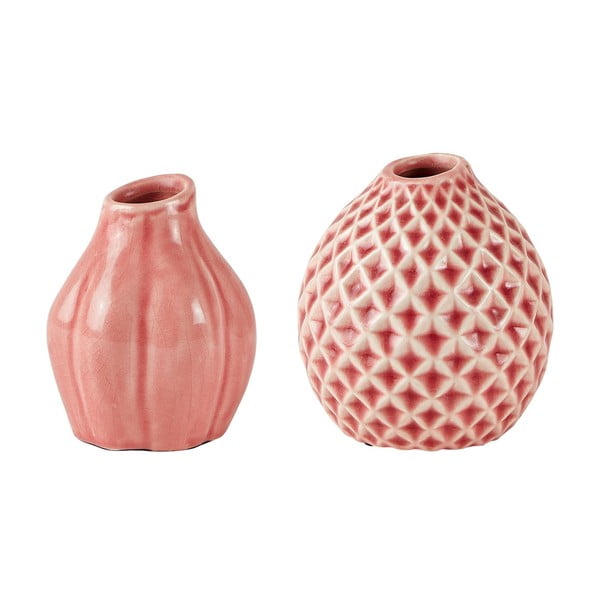 2 darabos rózsaszín kerámia váza - Villa Collection