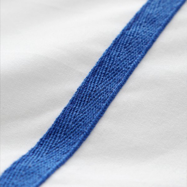 Fehér-kék egyszemélyes pamut ágyneműhuzat 135x200 cm Herringbone Trim Stripe – Content by Terence Conran-image-3