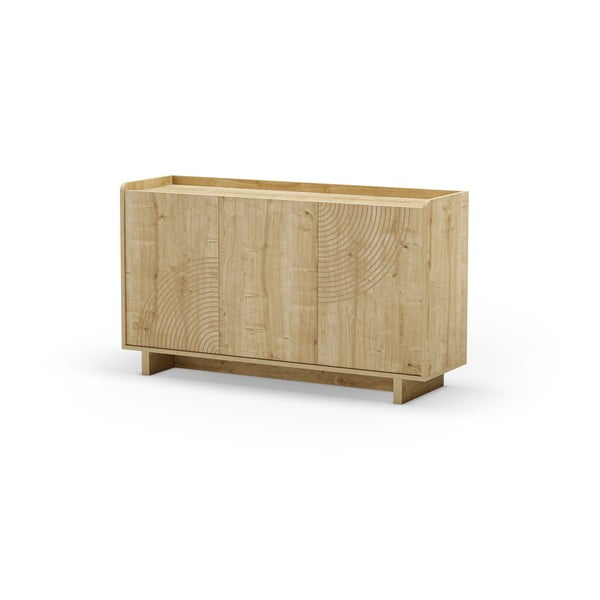 Natúr színű komód tölgyfa dekorral 140x80x40 cm Daira – Marckeric-image-4