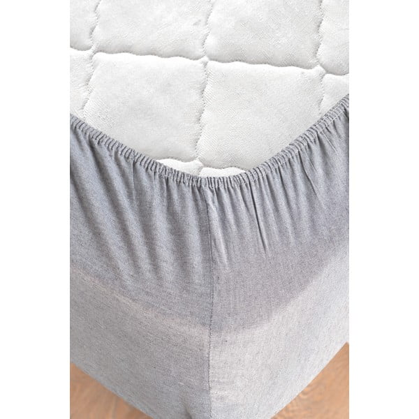 Fekete-szürke egyszemélyes-hosszabbított pamut ágyneműhuzat lepedővel 160x220 cm – Mila Home-image-4