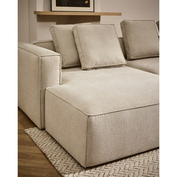 Bézs zsenília kinyitható sarokkanapé (bal oldali-heverő résszel) Marela – Kave Home-image-1