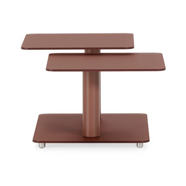 Terrakotta színű üveg dohányzóasztal 54x115 cm Elvi – Marckeric-image-2