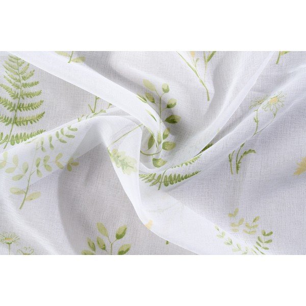 Fehér-zöld fényáteresztő függöny 140x245 cm Caledonia – Mendola Fabrics-image-2