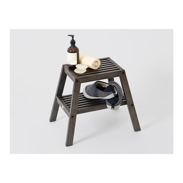 Slatted Stool fekete tölgyfa ülőke - Wireworks-image-4