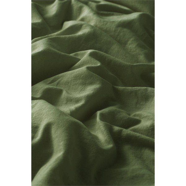 Zöld egyszemélyes lenkeverék ágyneműhuzat 150x200 cm Elly – Ellos Home-image-4