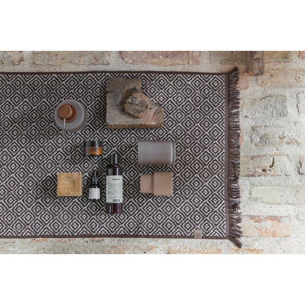 Sötétbarna textil fürdőszobai kilépő 50x80 cm Morocco – Mette Ditmer Denmark-image-1