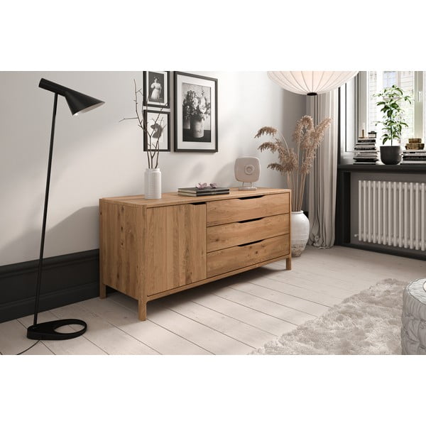 Natúr színű tölgyfa alacsony komód 140x64 cm Twig – The Beds-image-1