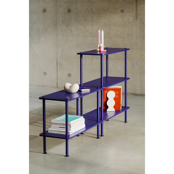 Kék polcos állvány tölgyfa dekorral 80x90,5x35 cm Teidi – noo.ma-image-2