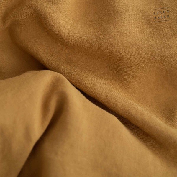 Sárga kétszemélyes kenderrost paplanhuzat 200x200 cm – Linen Tales-image-1