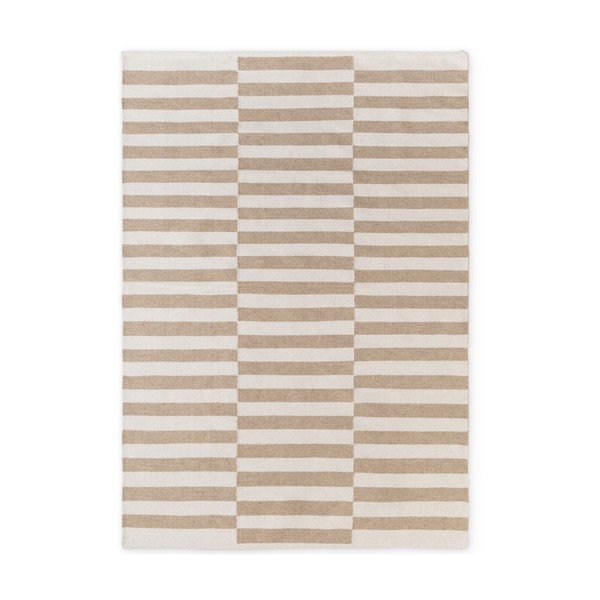 Fehér-világosbarna kétoldalas-kézi szövésű gyapjú szőnyeg 160x230 cm Vika – Hanse Home