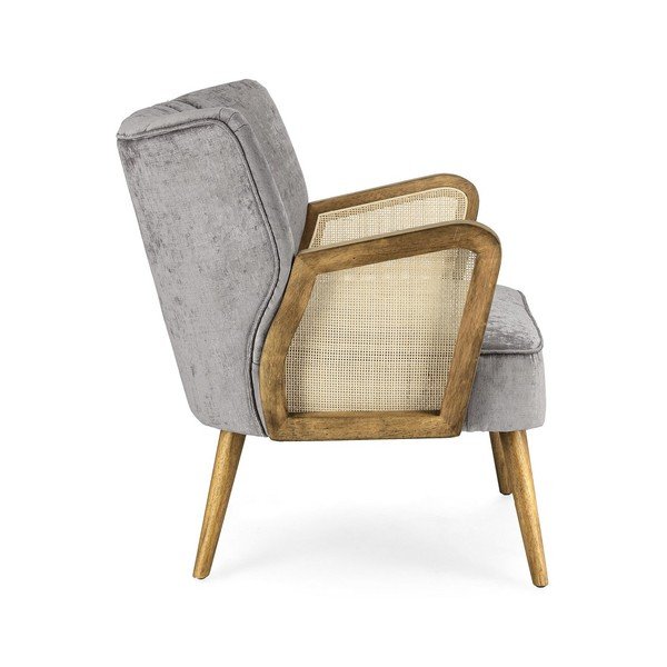 Szürke bársony fotel Virna – Bizzotto-image-3