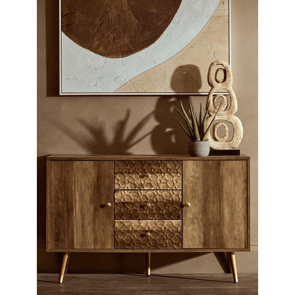 Sötét natúr színű komód 114x70x39 cm Frida – Premier Housewares-image-1