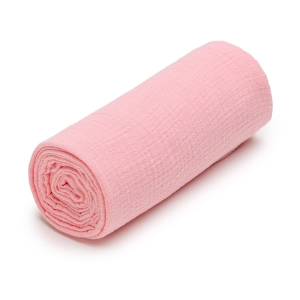 Rózsaszín muszlin gyerek fürdőlepedő 120x120 cm – T-TOMI