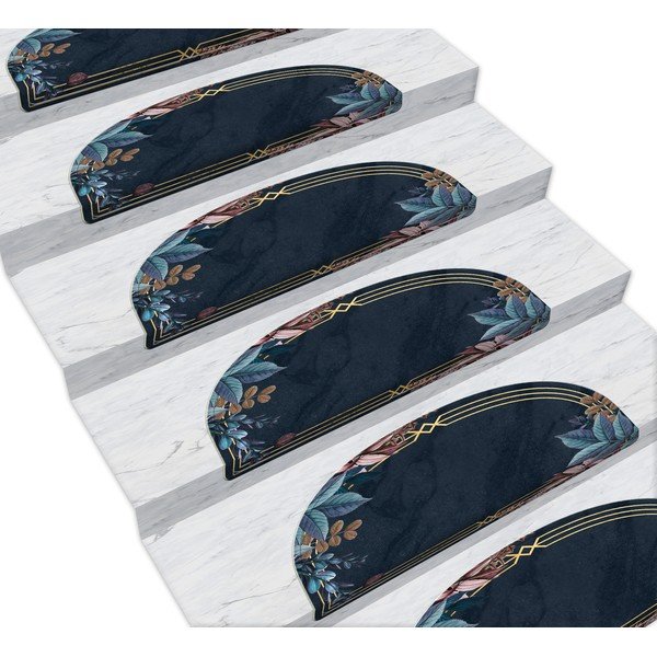 Sötétkék lépcsőszőnyeg készlet 16 db-os 65 x 20 cm Sanctuary - Vitaus-image-1