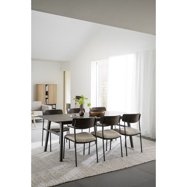 Krémszínű-sötétbarna étkezőszék szett 2 db-os Maymont – Rowico-image-3