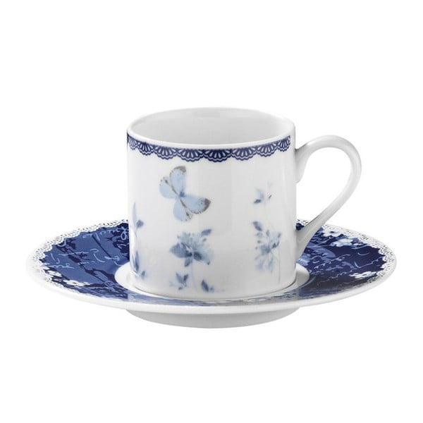 Floral 6 db-os porcelán csésze és csészealj készlet, 50 ml - Kutahya