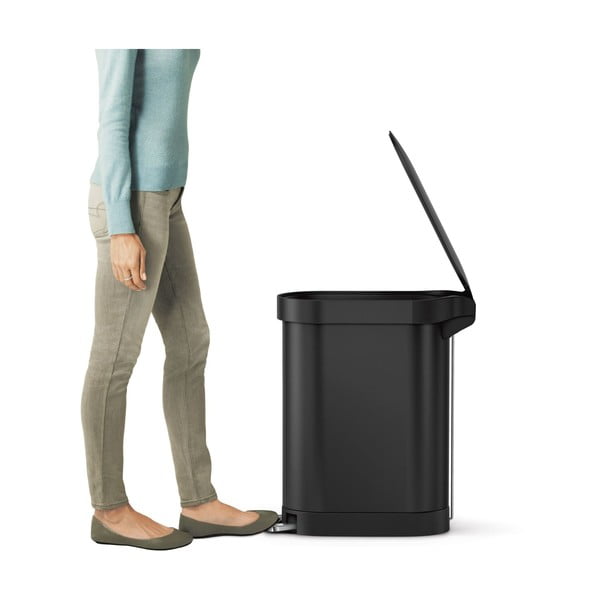 Acél pedálos szemetes 45 l Slim – simplehuman-image-1