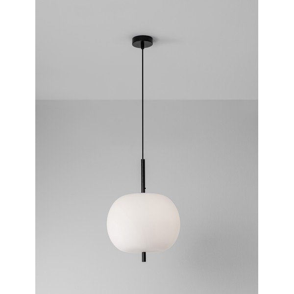 Fehér-fekete üveg függőlámpa ø 30 cm Lato – Nova Luce-image-3
