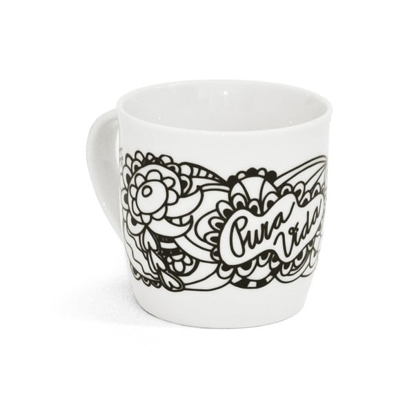 Fehér-fekete bögre 260 ml Pura Vida – Bonami