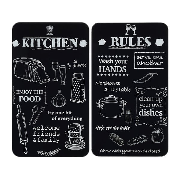 Edzett üveg tűzhely fedőlap szett 2 db-os 52x30 cm Kitchen Rules – Maximex