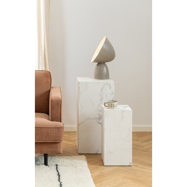 Fehér dohányzóasztal szett márvány dekorral 2 db-os 35x35 cm Dice – Actona-image-1