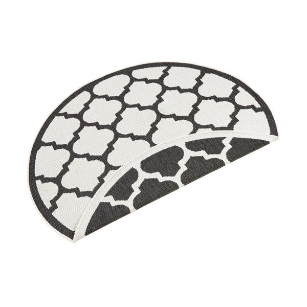 Palermo fekete-krémszínű kültéri szőnyeg, ⌀ 200 cm - NORTHRUGS-image-3