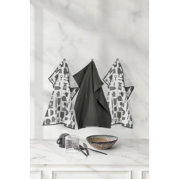 Mikroszálas konyharuha szett 3 db-os 48x40 cm Essential - Tiseco Home Studio-image-1