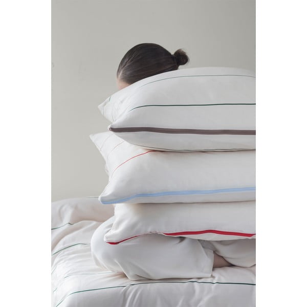 Piros-bézs egyszemélyes hosszabbított pamut-szatén ágyneműhuzat 140x220 cm Align – Mette Ditmer Denmark-image-4