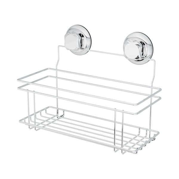 Ezüstszínű öntapadós fém fürdőszobai polc Bestlock Bath – Compactor