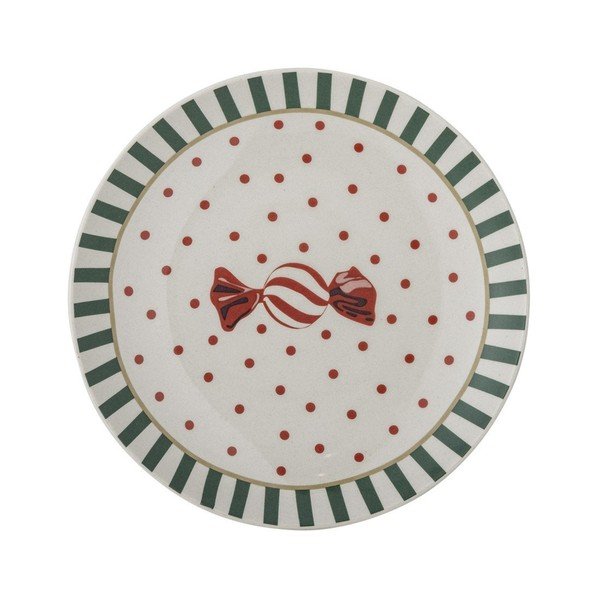 Fehér agyagkerámia desszertes tányér karácsonyi mintával ø 16 cm Yule – Bloomingville