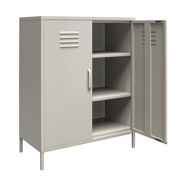 Világosszürke fém szekrény 79x100 cm Bradford – Støraa-image-2