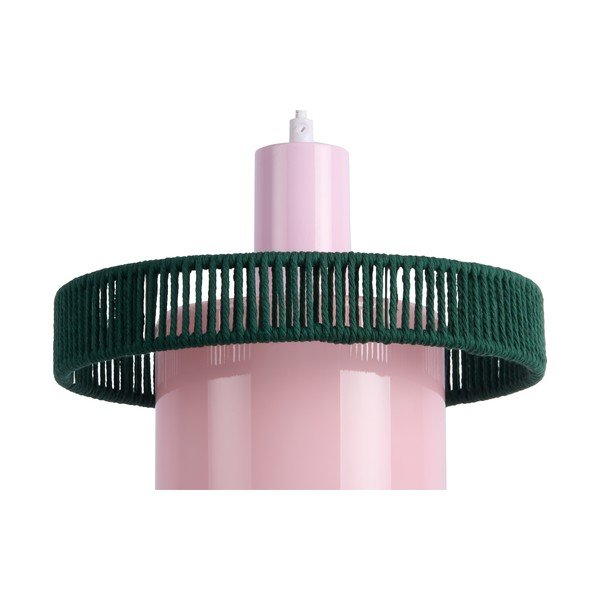 Sötétzöld-rózsaszín üveg függőlámpa ø 25 cm Firenze Long – Leitmotiv-image-1