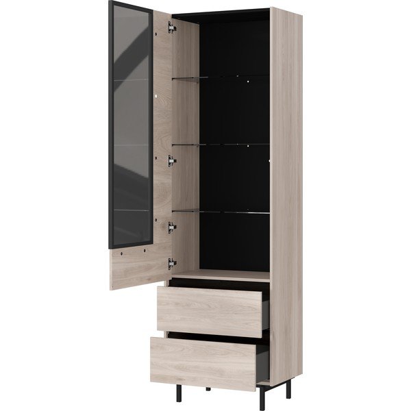 Tálalószekrény tölgyfa dekorral 64x206 cm Cantoria - Germania-image-4